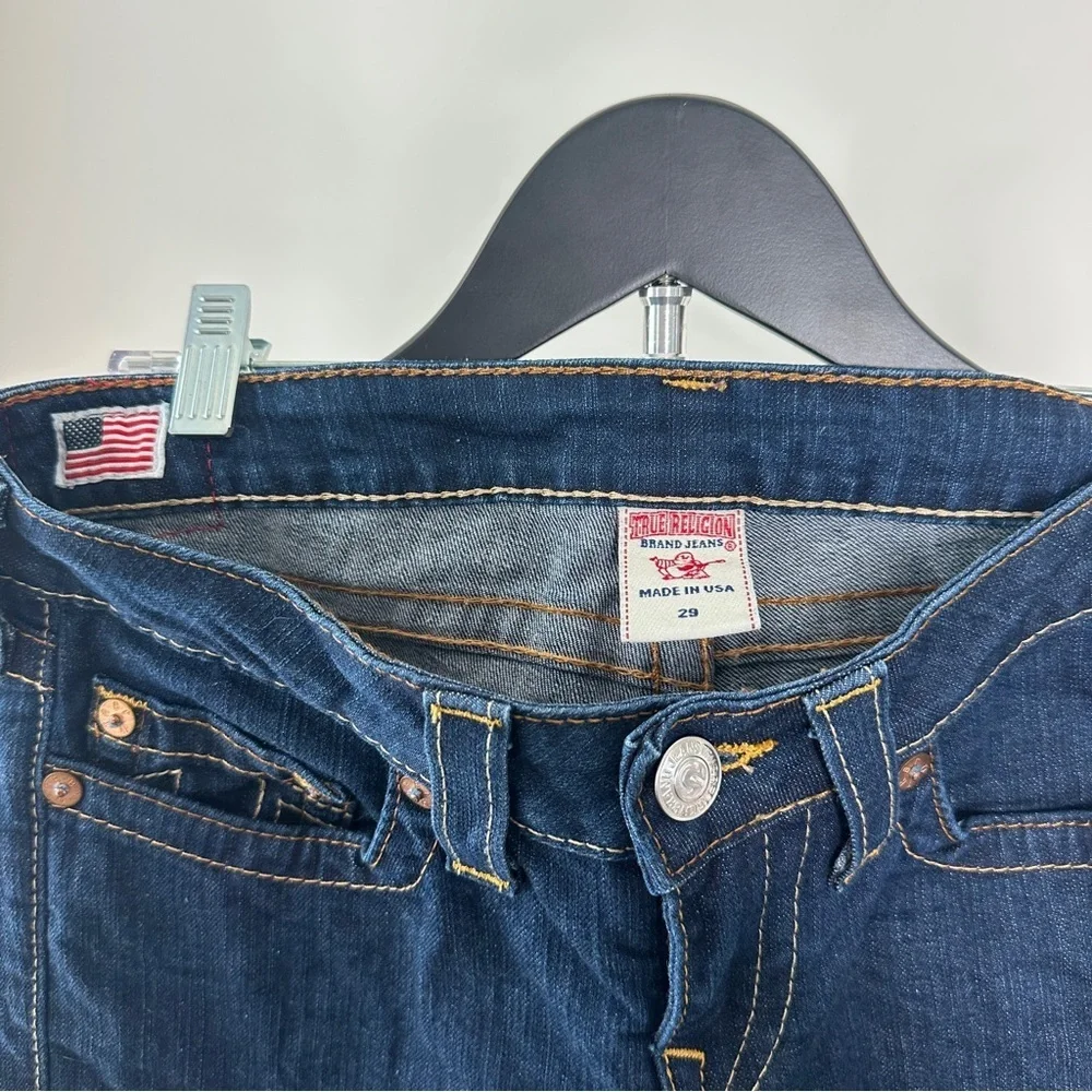 True Religion Claire Flare Boot Cut Blue Denim Low Rise Jeans Women's Size 29 - Picture 2 of 4